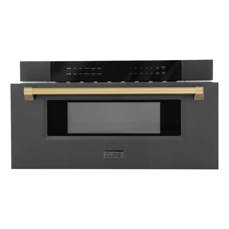 ZLINE 30" Microwave Drawer, Black Stainless, Bronze MWDZ-30-BS-CB by Farmhouse Kitchen and Bath