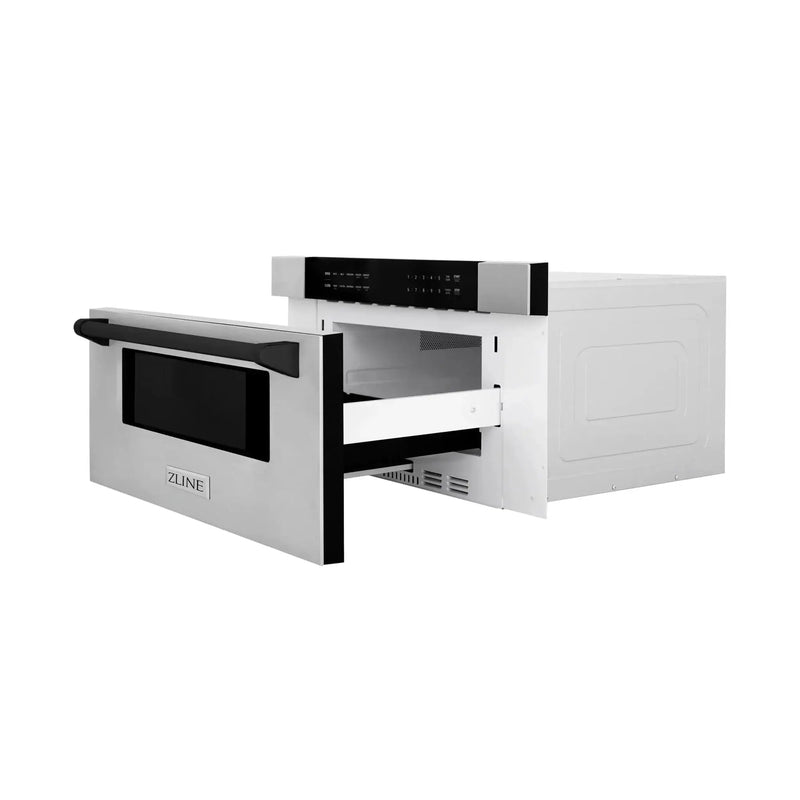 ZLINE 30" Microwave Drawer, Stainless Steel, Black MWDZ-30-MB by Farmhouse Kitchen and Bath