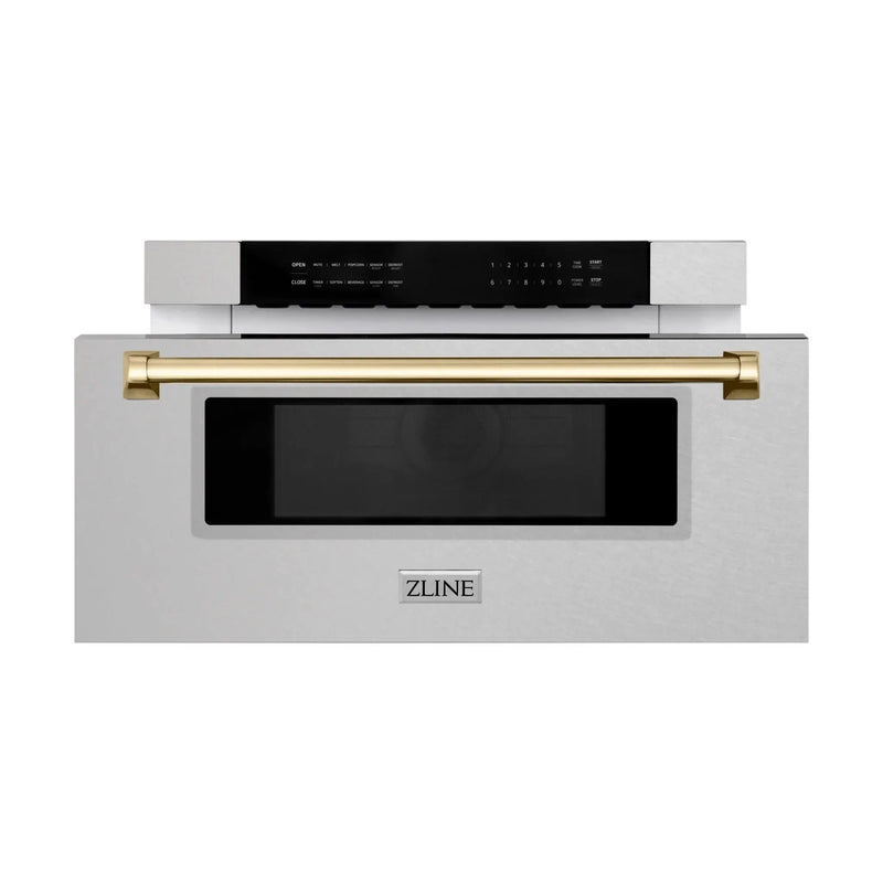 ZLINE 30" Microwave Drawer, Stainless Steel, Gold MWDZ-30-SS-G by Farmhouse Kitchen and Bath