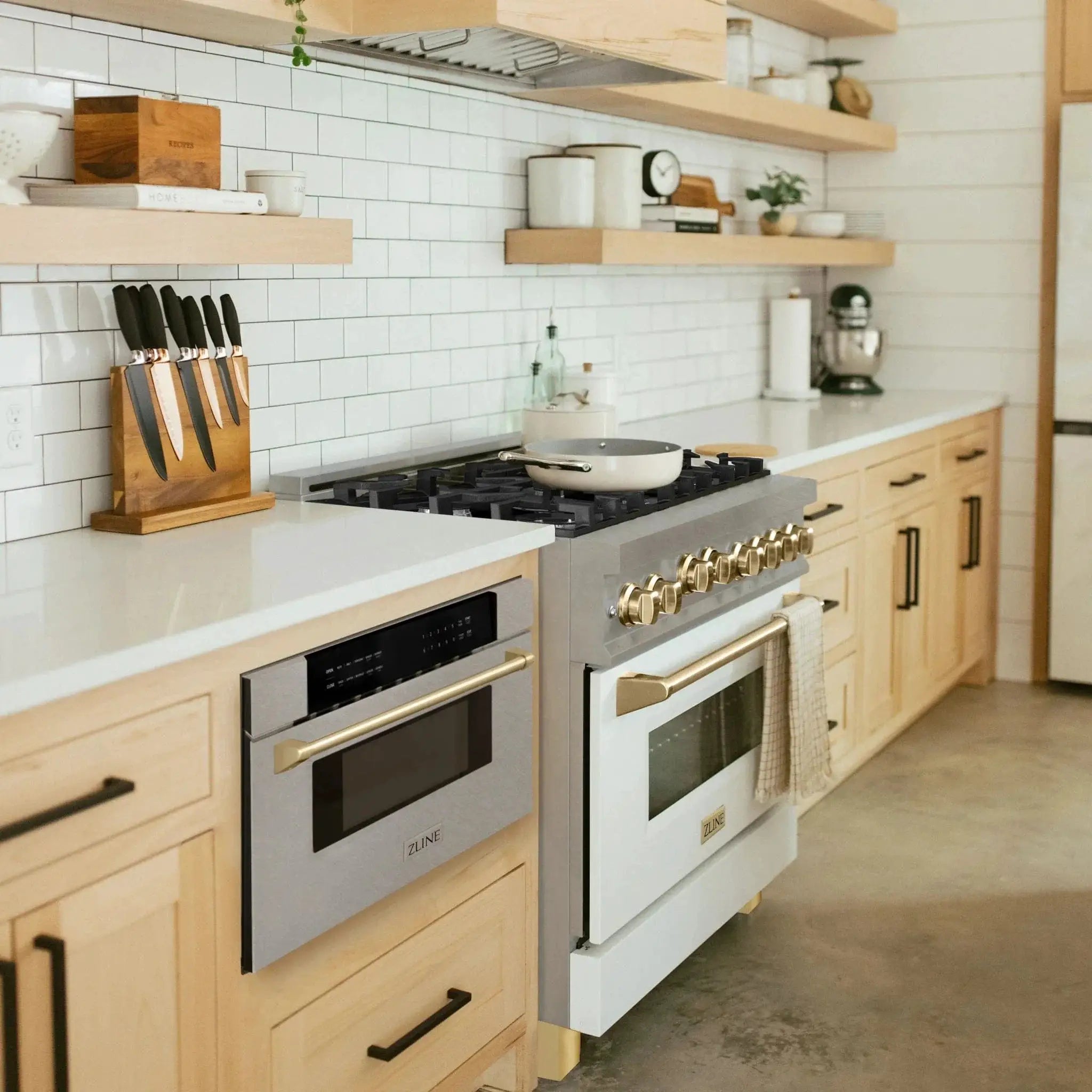 ZLINE 30" Microwave Drawer, Stainless Steel, Gold MWDZ-30-SS-G by Farmhouse Kitchen and Bath
