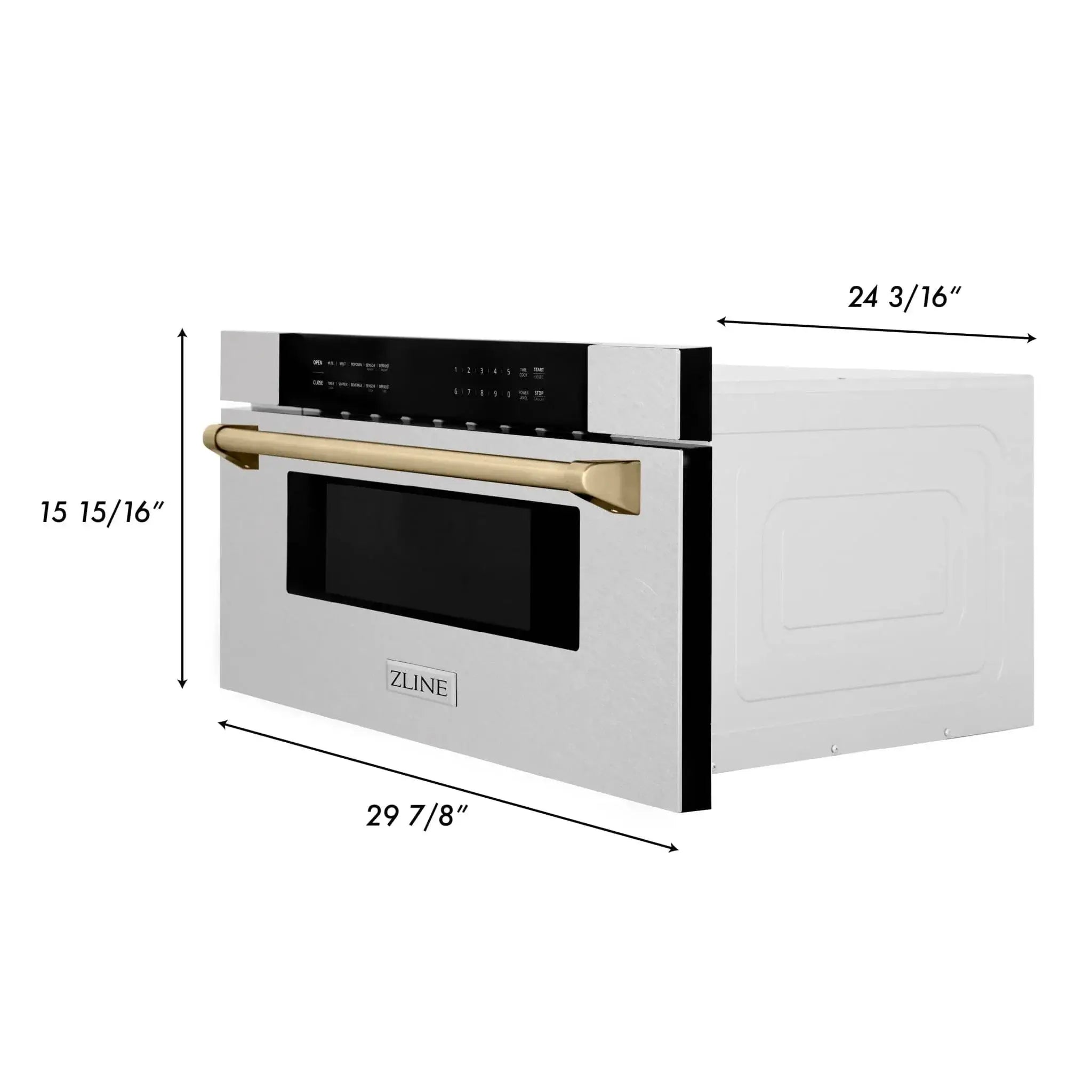 ZLINE 30" Microwave Drawer, Stainless Steel, Gold MWDZ-30-SS-G by Farmhouse Kitchen and Bath