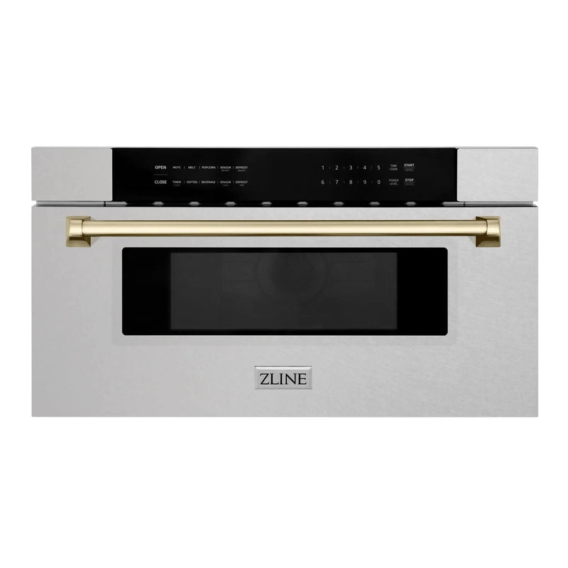 ZLINE 30" Microwave Drawer, Stainless Steel, Gold MWDZ-30-SS-G by Farmhouse Kitchen and Bath