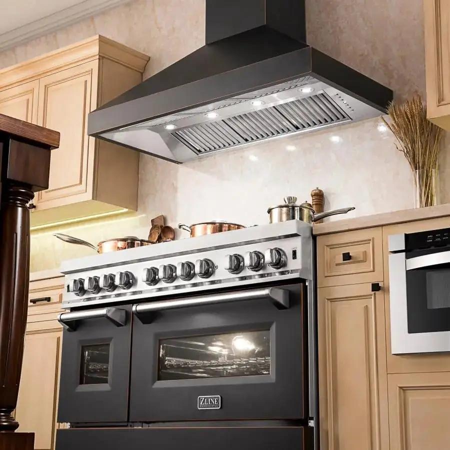 ZLINE 30" Oil-Rubbed Bronze Wall Range Hood, 8667B-30 by Farmhouse Kitchen and Bath
