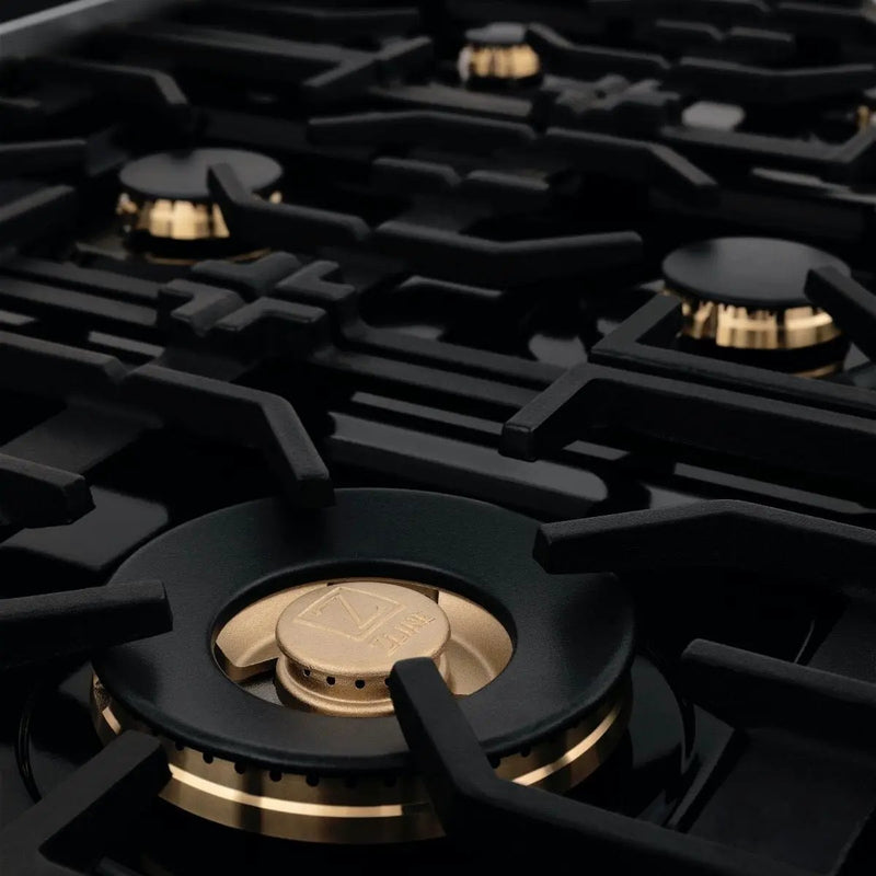 ZLINE 30" Porcelain Rangetop, DuraSnow®, 4 Brass Burners, RTS-BR-30 by Farmhouse Kitchen and Bath