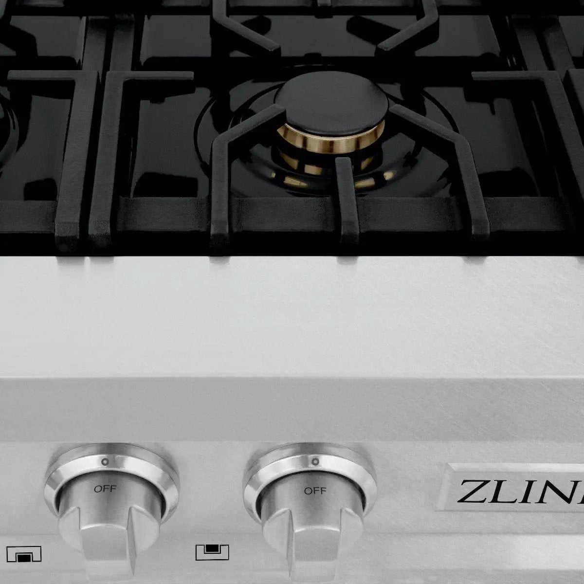 ZLINE 30" Porcelain Rangetop, DuraSnow®, 4 Brass Burners, RTS-BR-30 by Farmhouse Kitchen and Bath