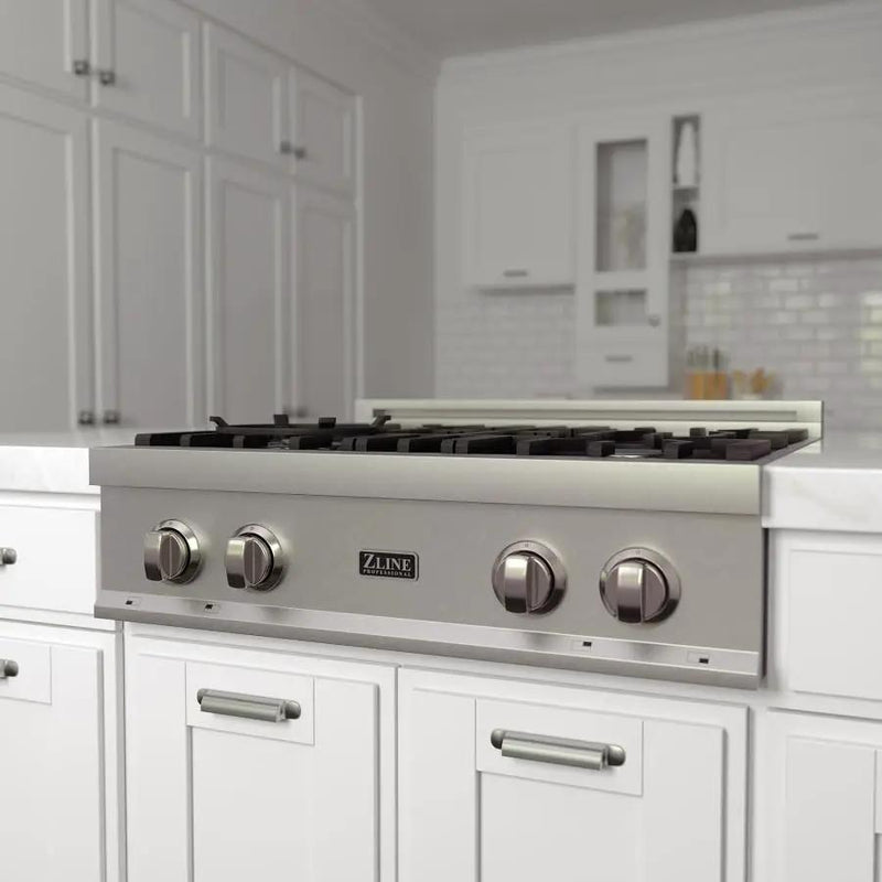 ZLINE 30" Porcelain Rangetop, DuraSnow, Stainless Steel, RTS-30 by Farmhouse Kitchen and Bath