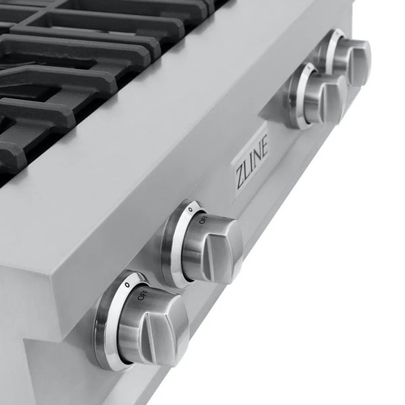 ZLINE 30" Porcelain Rangetop With 4 Gas Brass Burners, RT-BR-30 by Farmhouse Kitchen and Bath