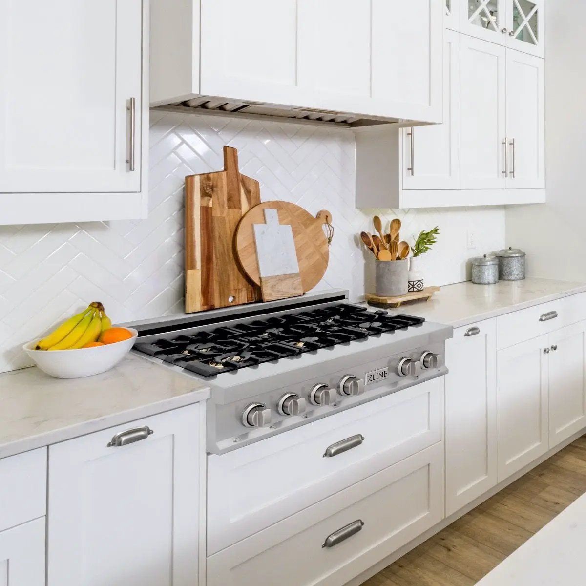 ZLINE 30" Porcelain Rangetop With 4 Gas Brass Burners, RT-BR-30 by Farmhouse Kitchen and Bath