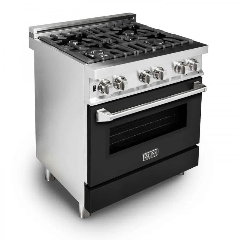 ZLINE 30" Professional Dual Fuel Range with Black Matte Door, RA-BLM-30 by Farmhouse Kitchen and Bath