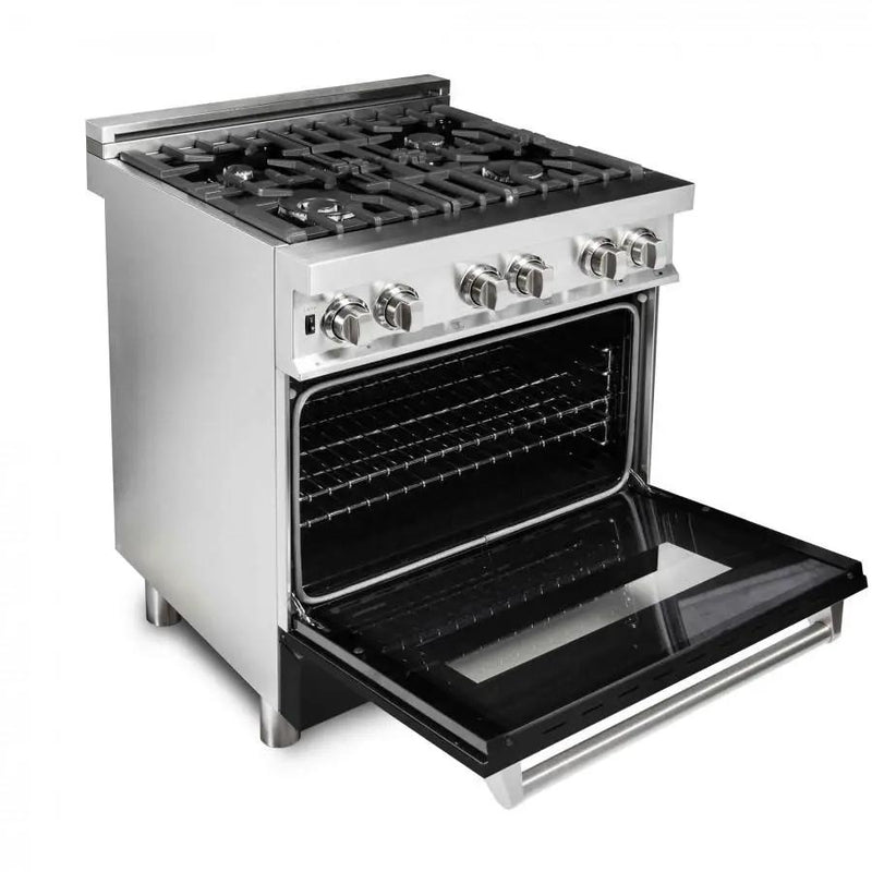 ZLINE 30" Professional Dual Fuel Range with Black Matte Door, RA-BLM-30 by Farmhouse Kitchen and Bath