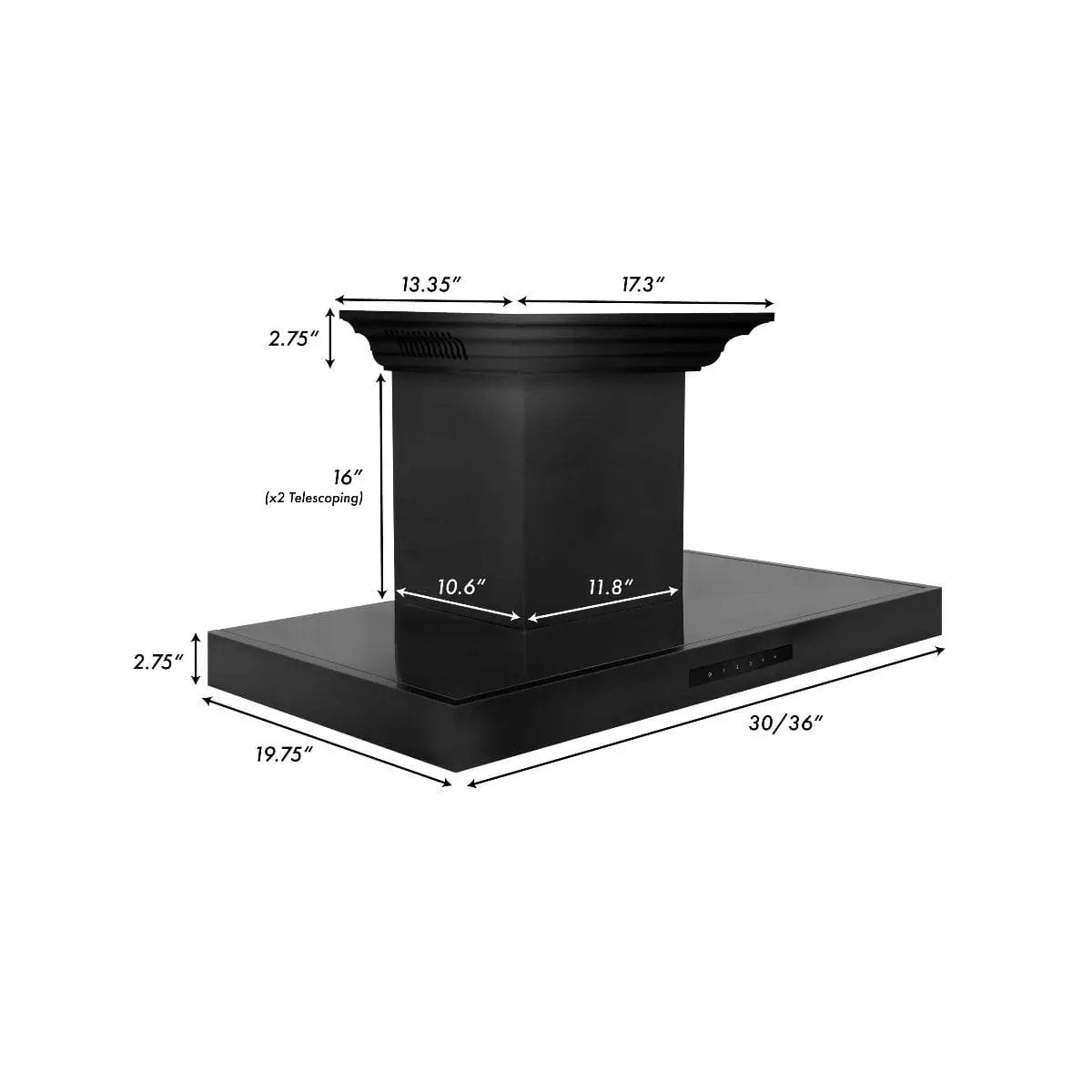 ZLINE 30" Range Hood, Black Stainless Steel, Speakers, BSKENCRN-BT-30 by Farmhouse Kitchen and Bath