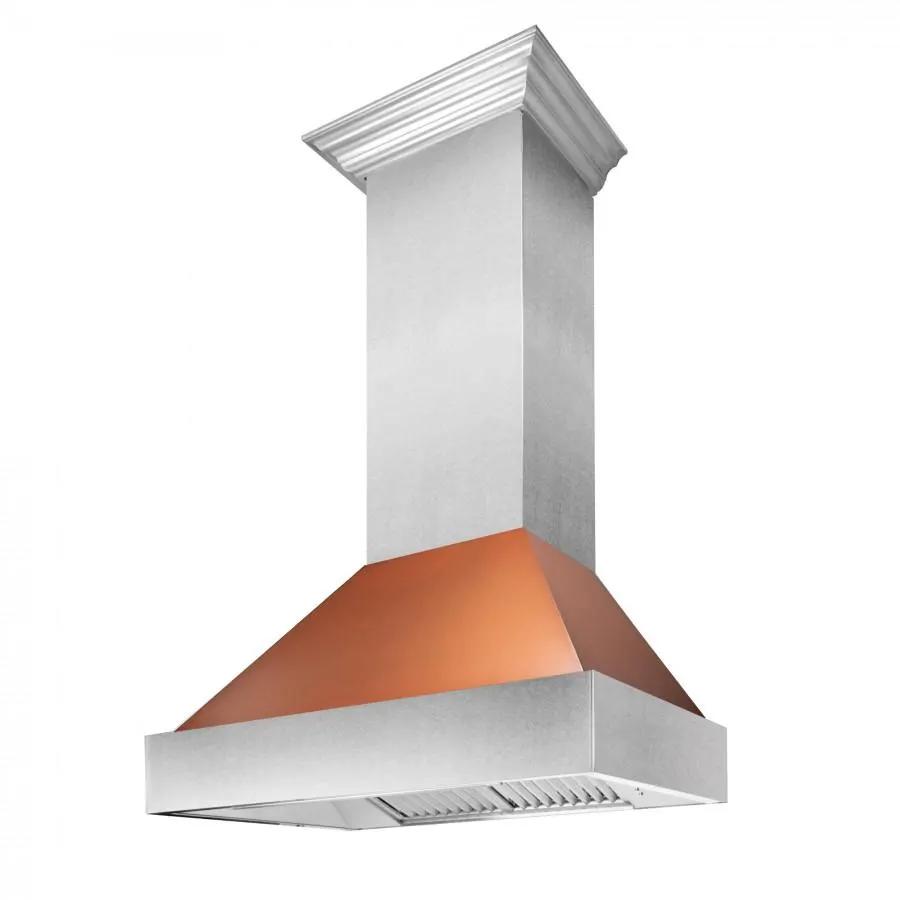 ZLINE 30" Snow Finish Wall Range Hood, Copper Shell, 8654C-30 by Farmhouse Kitchen and Bath