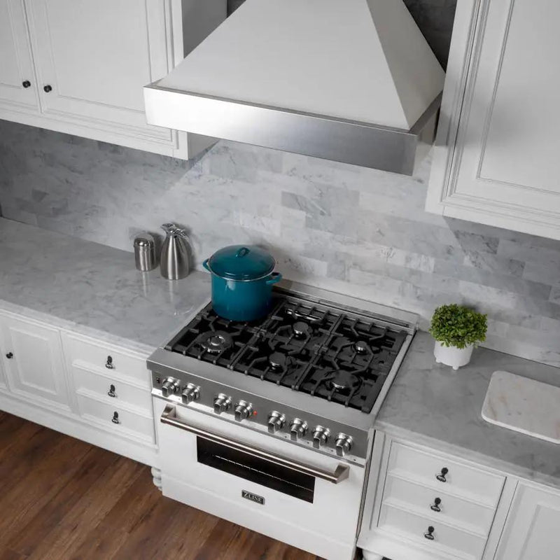 ZLINE 30" Snow Finish Wall Range Hood, White Matte Shell, 8654WM-30 by Farmhouse Kitchen and Bath