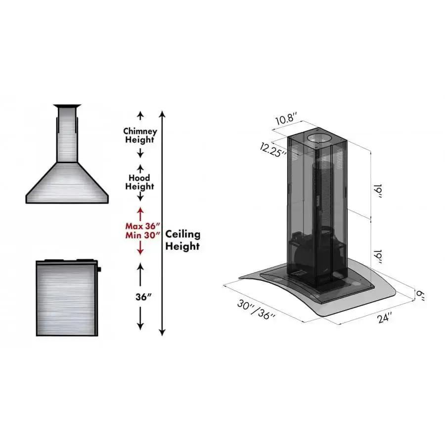 ZLINE 30" Stainless Steel Island Range Hood GL14i-30 by Farmhouse Kitchen and Bath