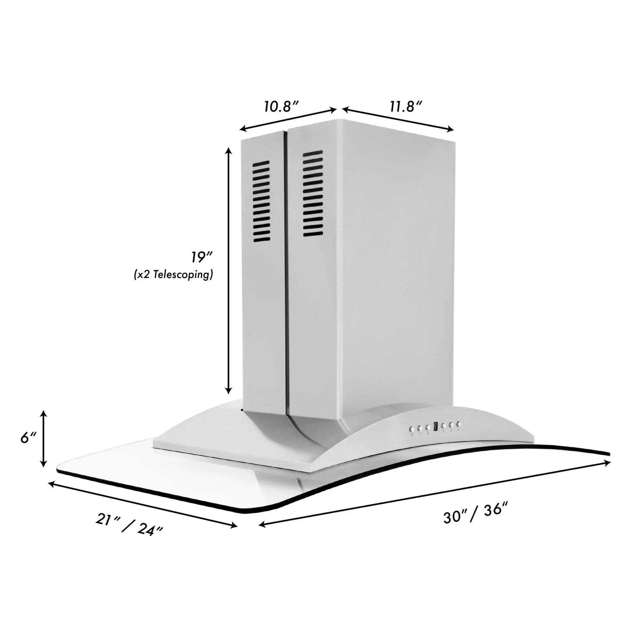 ZLINE 30" Stainless Steel Island Range Hood, GL9i-30 by Farmhouse Kitchen and Bath
