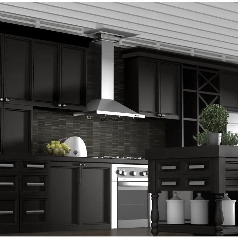 ZLINE 30" Stainless Steel Wall Range Hood, Crown Molding, KBCRN-30 by Farmhouse Kitchen and Bath