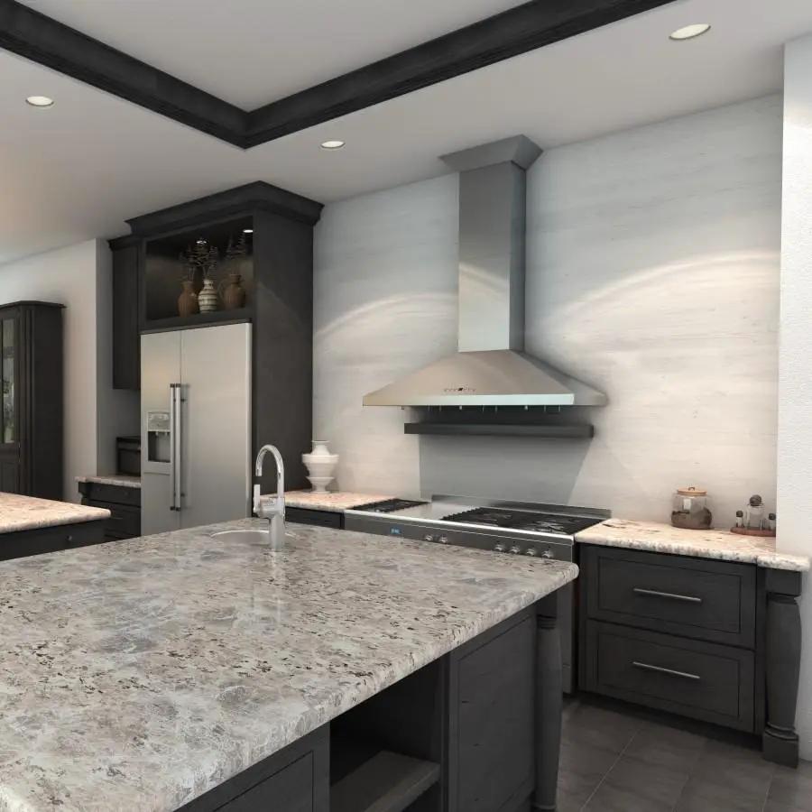 ZLINE 30" Stainless Steel Wall Range Hood, Crown Molding, KL2CRN-30 by Farmhouse Kitchen and Bath