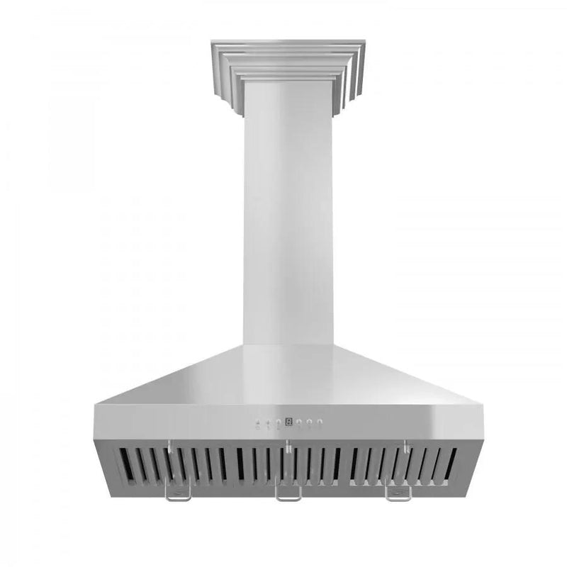 ZLINE 30" Stainless Steel Wall Range Hood, Crown Molding, KL3CRN-30 by Farmhouse Kitchen and Bath