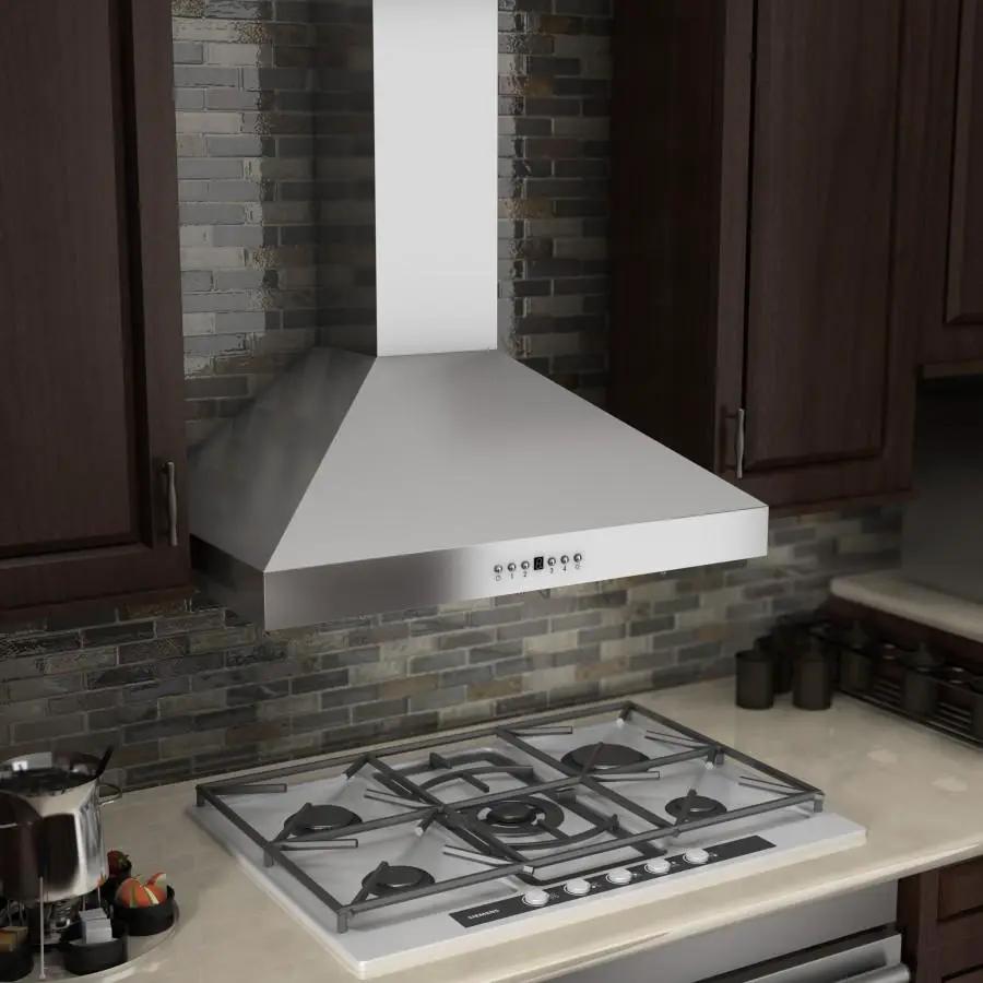 ZLINE 30" Stainless Steel Wall Range Hood, Crown Molding, KL3CRN-30 by Farmhouse Kitchen and Bath