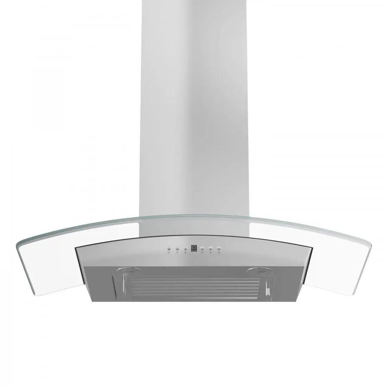 ZLINE 30" Stainless Steel Wall Range Hood with Crown Molding, KZCRN-30 by Farmhouse Kitchen and Bath