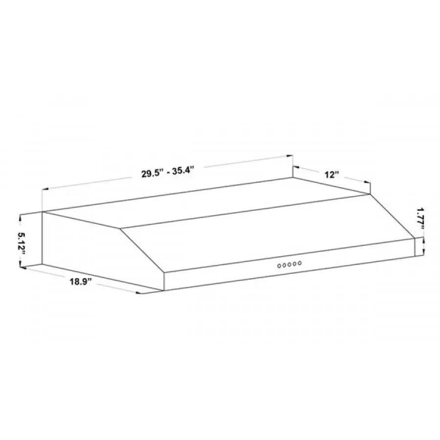 ZLINE 30" Under Cabinet Stainless Range Hood, Hard wired, 617-30 by Farmhouse Kitchen and Bath