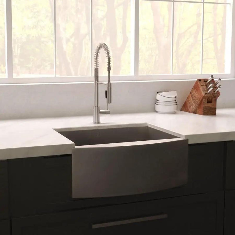 ZLINE 30" Undermount Single Bowl Apron Sink Stainless Steel, SAS-30S by Farmhouse Kitchen and Bath
