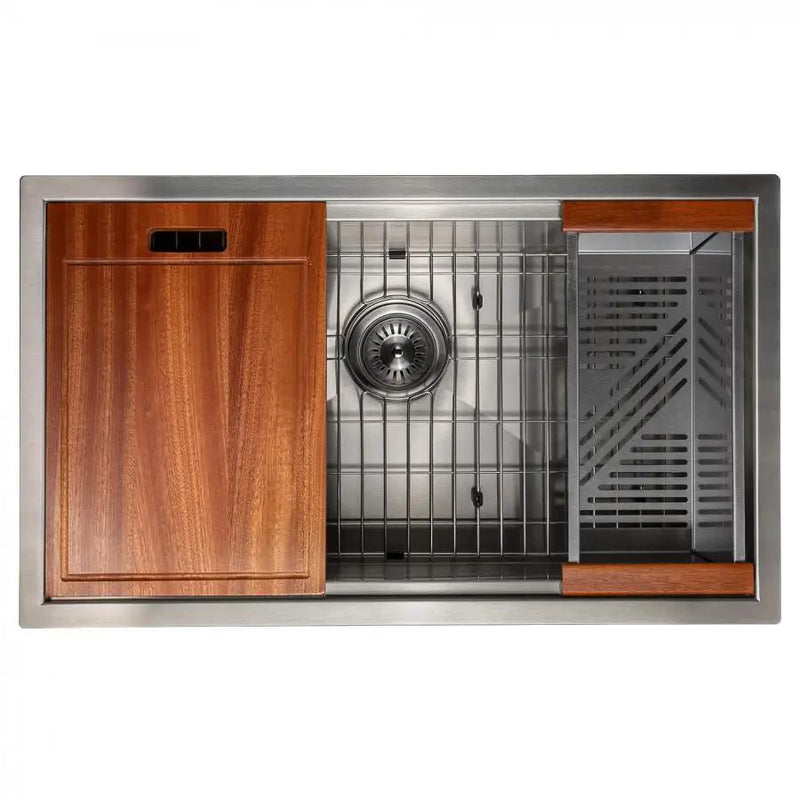 ZLINE 30" Undermount Single Bowl Ledge Sink Stainless Steel, SLS-30 by Farmhouse Kitchen and Bath
