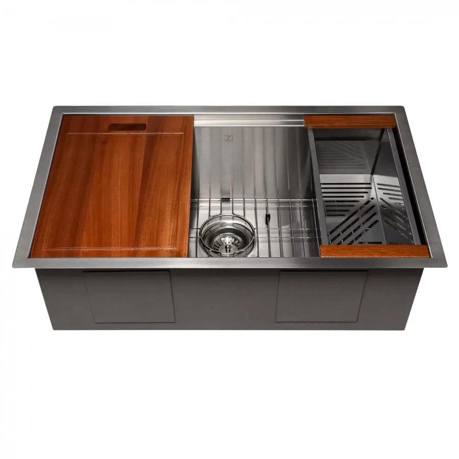 ZLINE 30" Undermount Single Bowl Ledge Sink Stainless Steel, SLS-30 by Farmhouse Kitchen and Bath