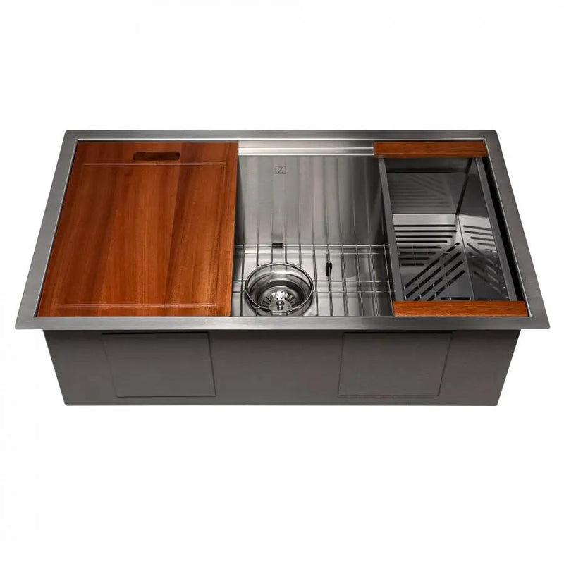 ZLINE 30" Undermount Single Bowl Ledge Sink Stainless Steel, SLS-30 by Farmhouse Kitchen and Bath