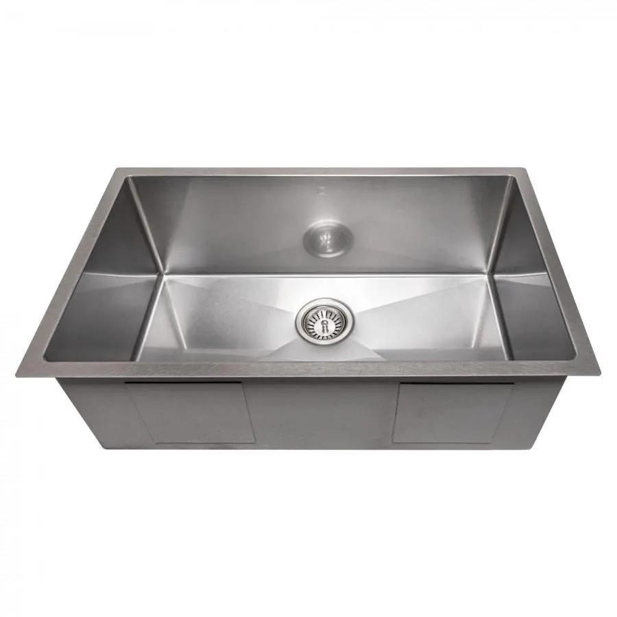 ZLINE 30" Undermount Single Bowl Sink DuraSnow Stainless Steel, SRS-30S by Farmhouse Kitchen and Bath