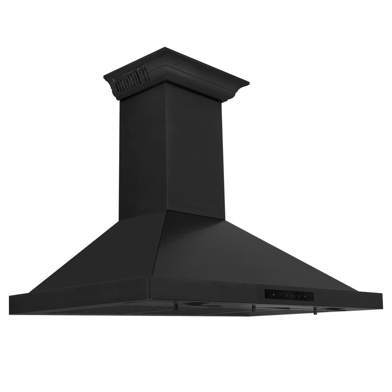 ZLINE 30" Wall Black Stainless Range Hood, Crown Speakers, BSKBNCRN-BT-30 by Farmhouse Kitchen and Bath