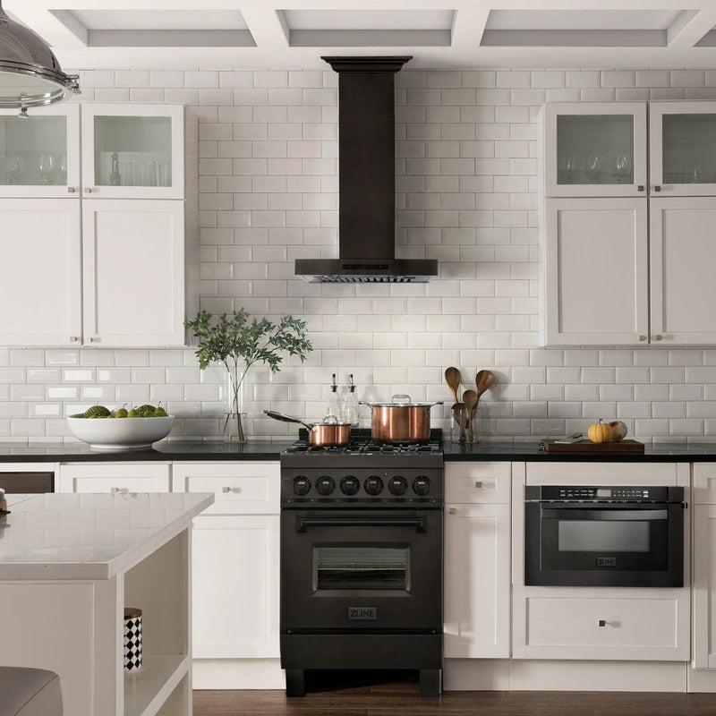 ZLINE 30" Wall Mount Range Hood, Black Stainless Steel, BSKENCRN-30 by Farmhouse Kitchen and Bath