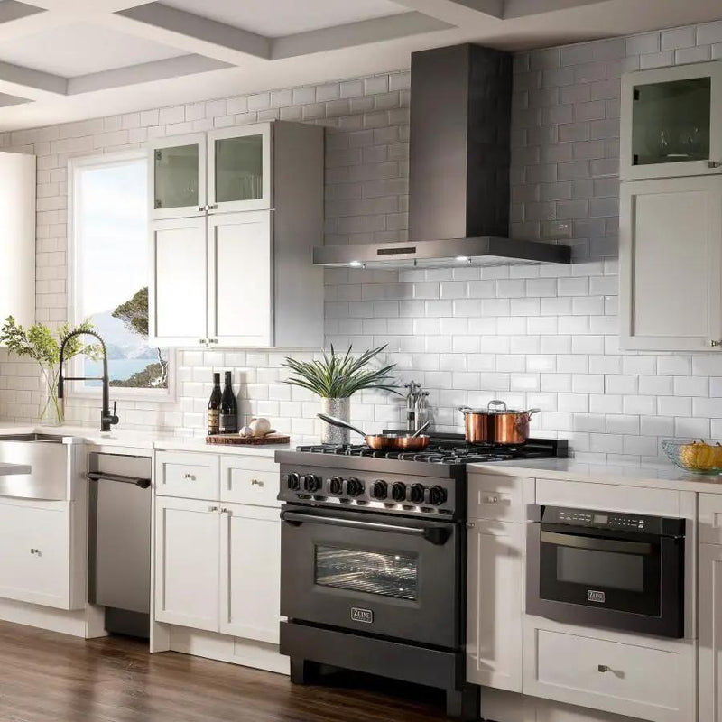 ZLINE 30" Wall Mount Range Hood in Black Stainless Steel, BSKEN-30 by Farmhouse Kitchen and Bath
