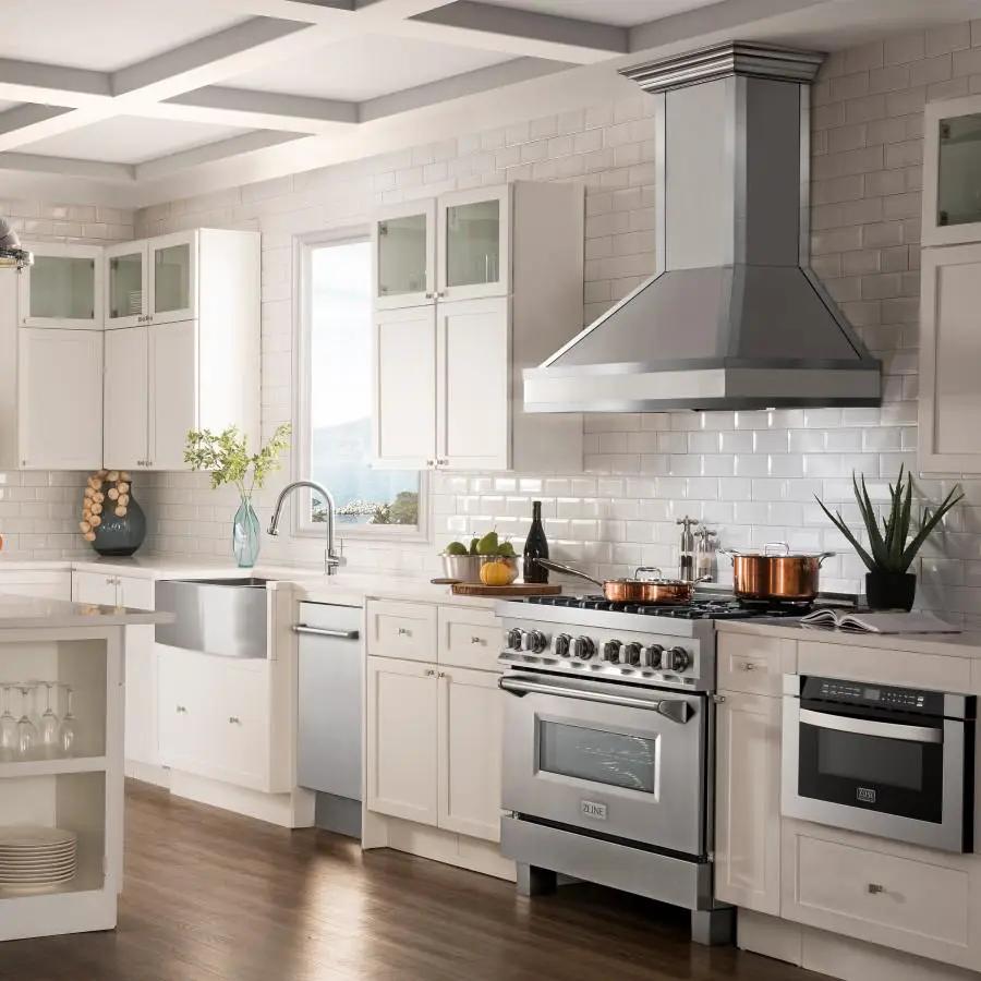 ZLINE 30" Wall Range Hood. DuraSnow Stainless, Mirror Accents, 655MR-30 by Farmhouse Kitchen and Bath