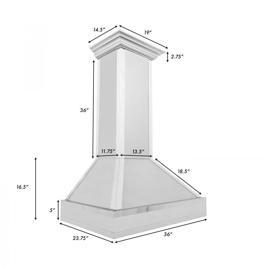 ZLINE 30" Wall Range Hood. DuraSnow Stainless, Mirror Accents, 655MR-30 by Farmhouse Kitchen and Bath