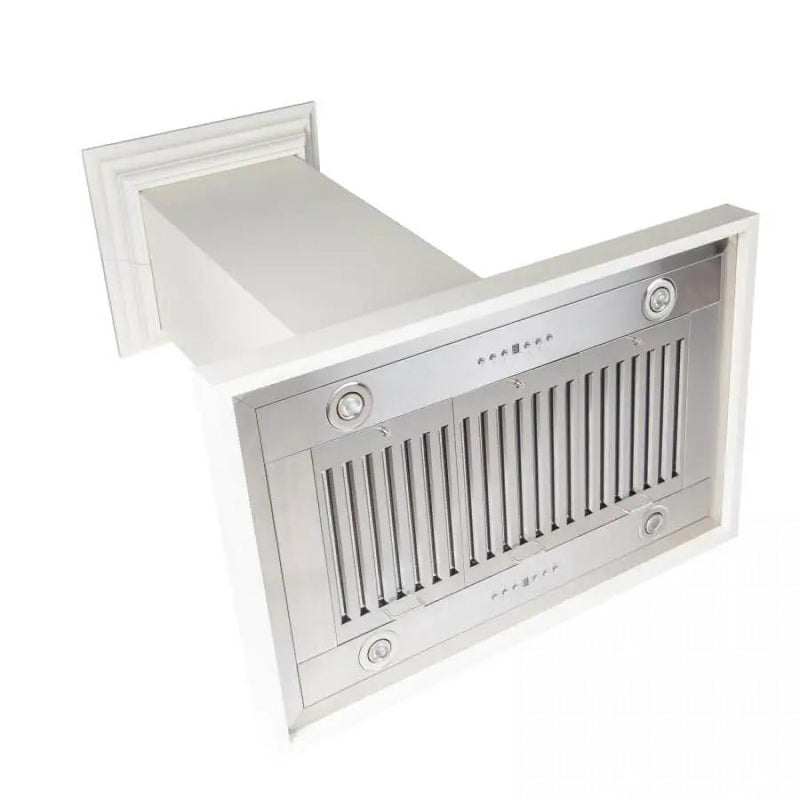 ZLINE 30" Wooden Island Mount Range Hood in Cottage White, KBiTT-RD-30 by Farmhouse Kitchen and Bath