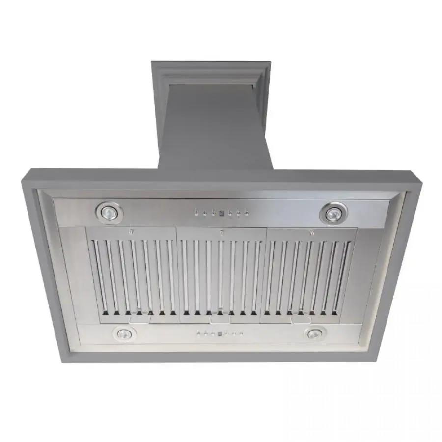 ZLINE 30" Wooden Island Mount Range Hood in Gray, KBiUU-RD-30 by Farmhouse Kitchen and Bath