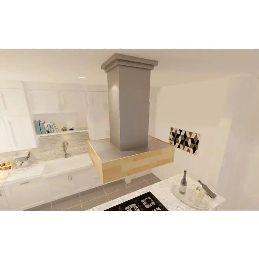 ZLINE 30" Wooden Island Range Hood, Butcher Block, 681iM-30 by Farmhouse Kitchen and Bath