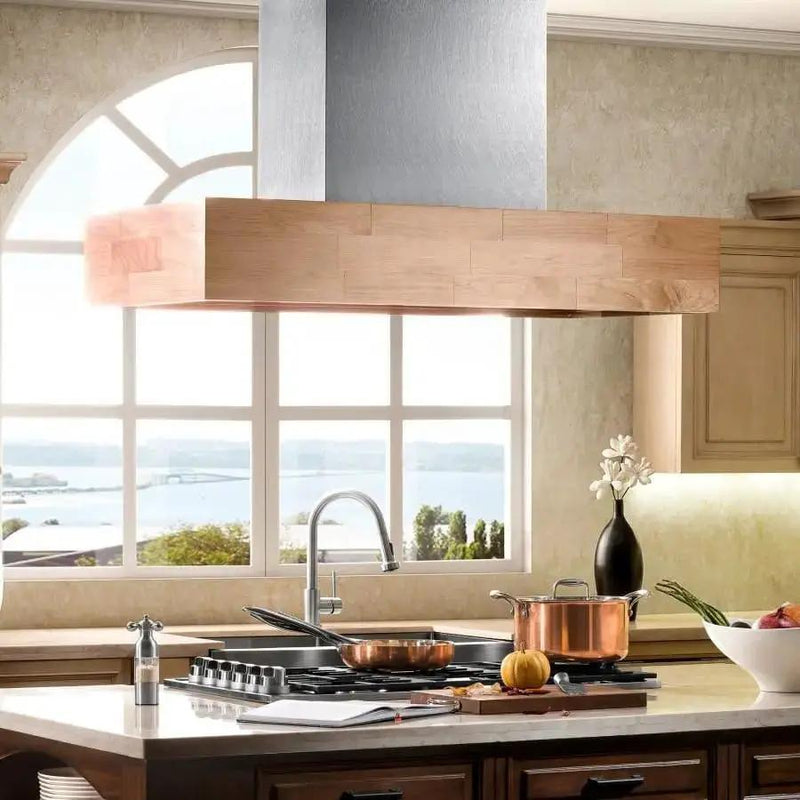ZLINE 30" Wooden Island Range Hood, Butcher Block, 681iM-30 by Farmhouse Kitchen and Bath