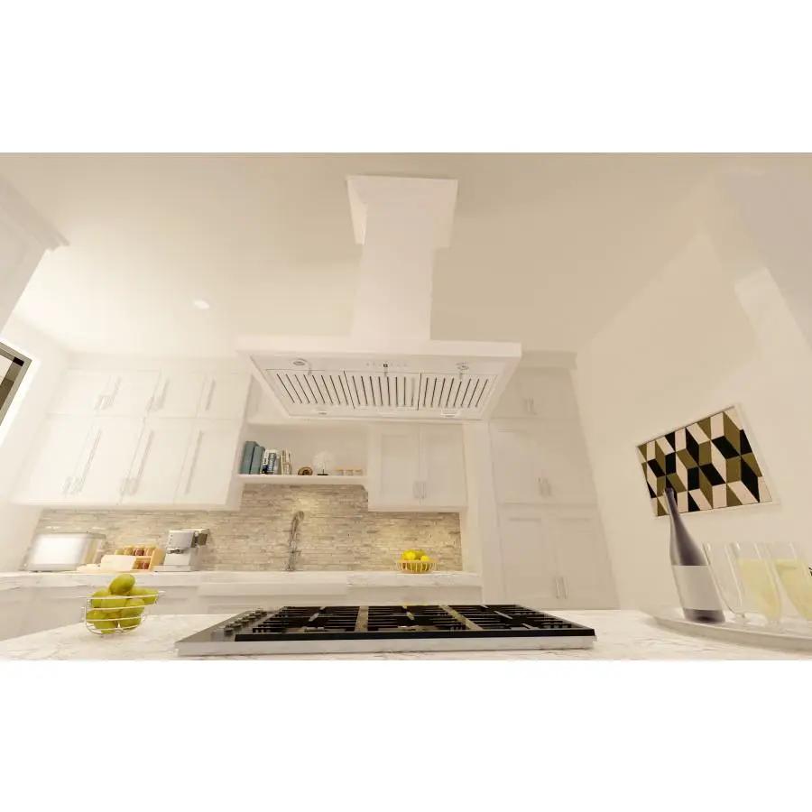 ZLINE 30" Wooden Island Range Hood in Cottage White, KBiTT-30 by Farmhouse Kitchen and Bath