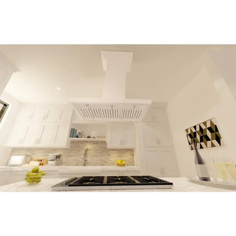 ZLINE 30" Wooden Island Range Hood in Cottage White, KBiTT-30 by Farmhouse Kitchen and Bath