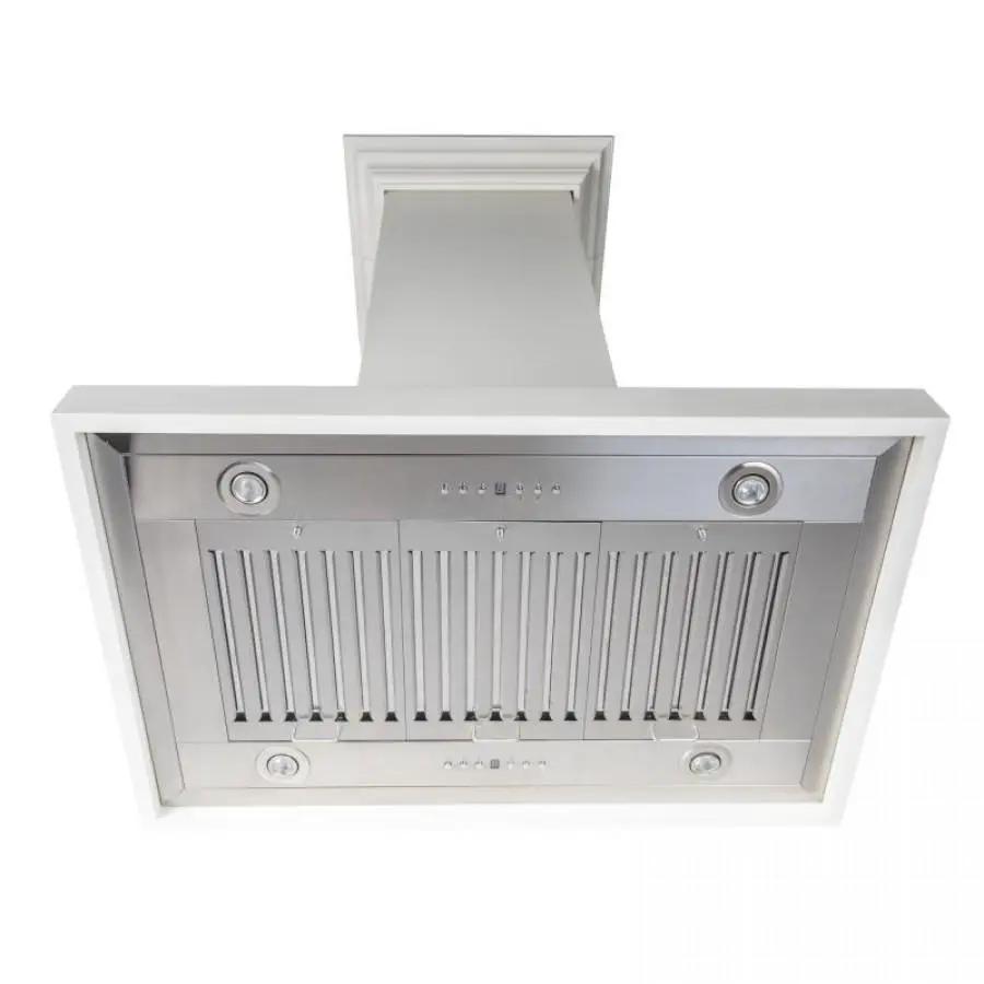 ZLINE 30" Wooden Island Range Hood, Remote Motor, Cottage White, KBiTT-RS-30-400 by Farmhouse Kitchen and Bath