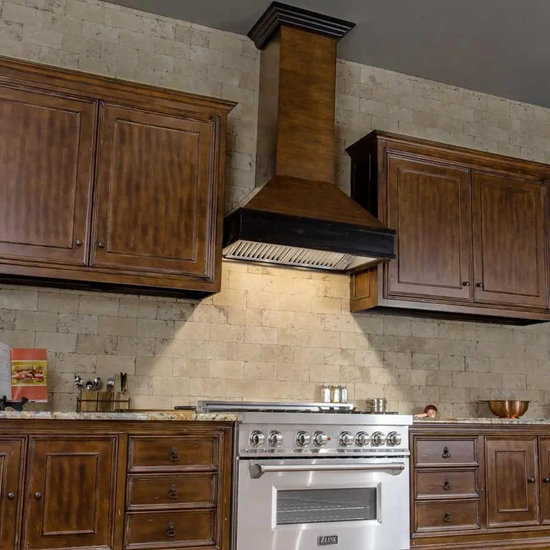 ZLINE 30" Wooden Wall Range Hood, Hamilton, Remote Motor, 329AH-RD-30 by Farmhouse Kitchen and Bath