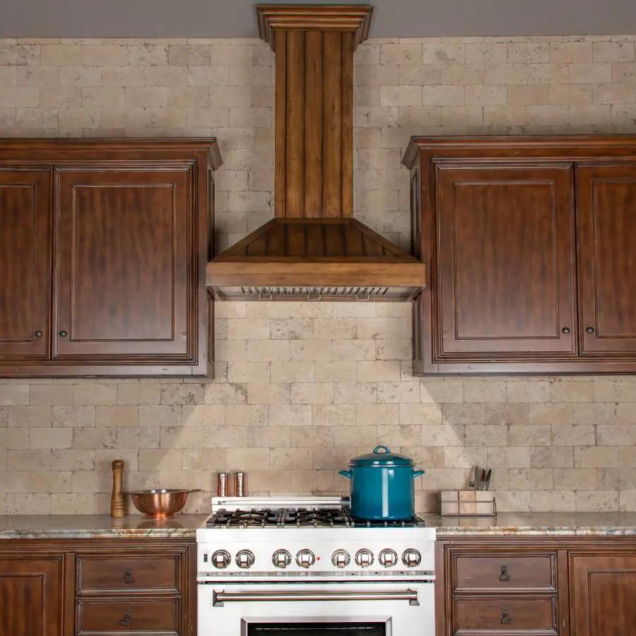 ZLINE 30" Wooden Wall Range Hood, Rustic Light, KPLL-30 by Farmhouse Kitchen and Bath