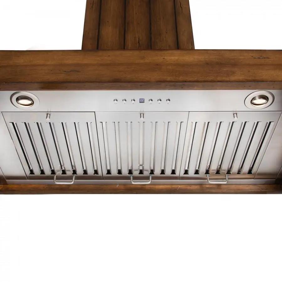 ZLINE 30" Wooden Wall Range Hood, Rustic Light, KPLL-30 by Farmhouse Kitchen and Bath