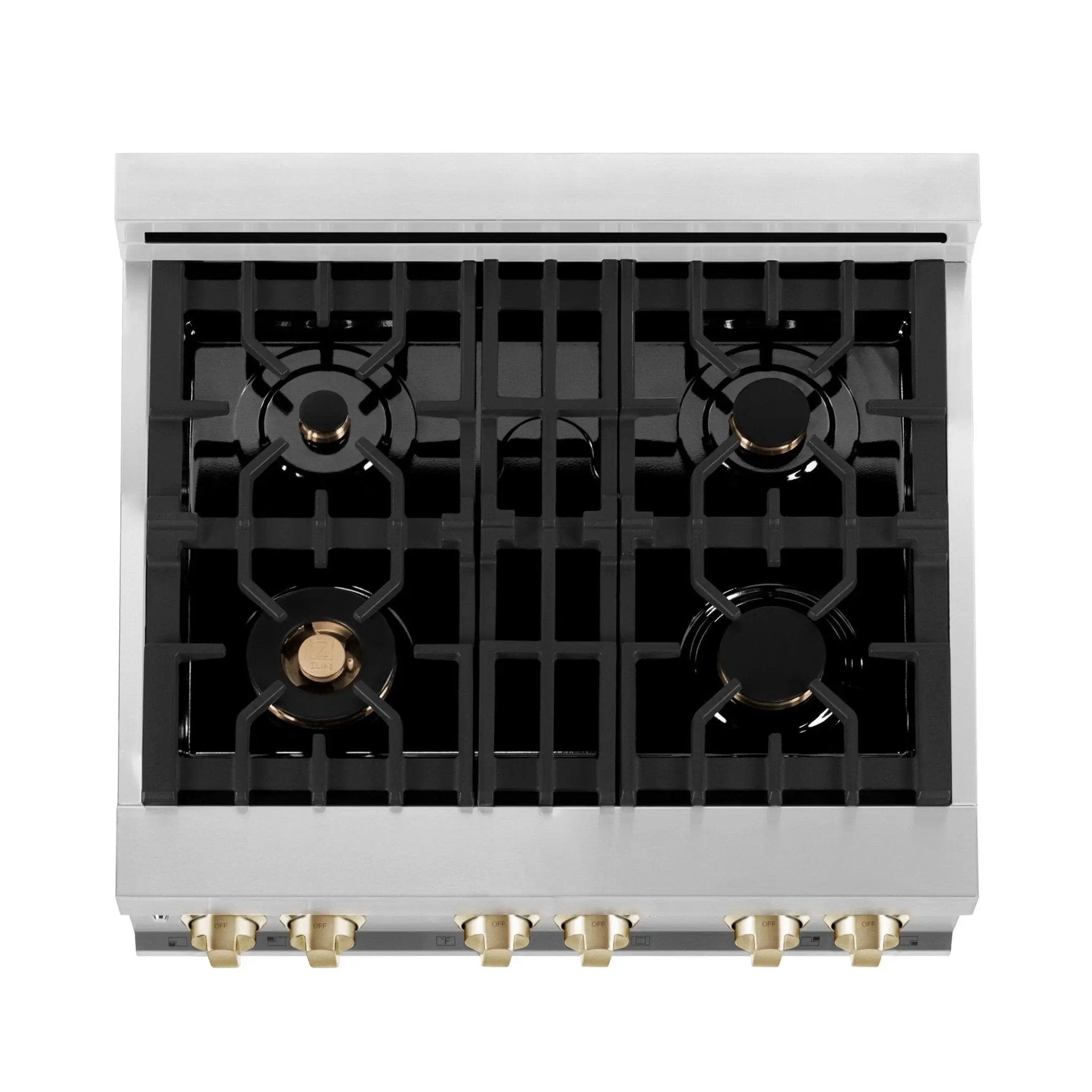 ZLINE 30"Autograph, Dual Fuel Range, Stainless, Gold Accents, RAZ-WM-30-G by Farmhouse Kitchen and Bath