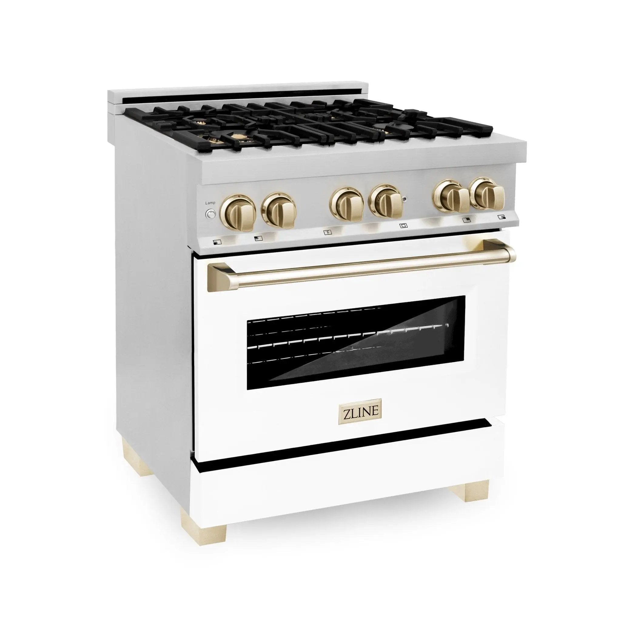 ZLINE 30"Autograph, Dual Fuel Range, Stainless, Gold Accents, RAZ-WM-30-G by Farmhouse Kitchen and Bath
