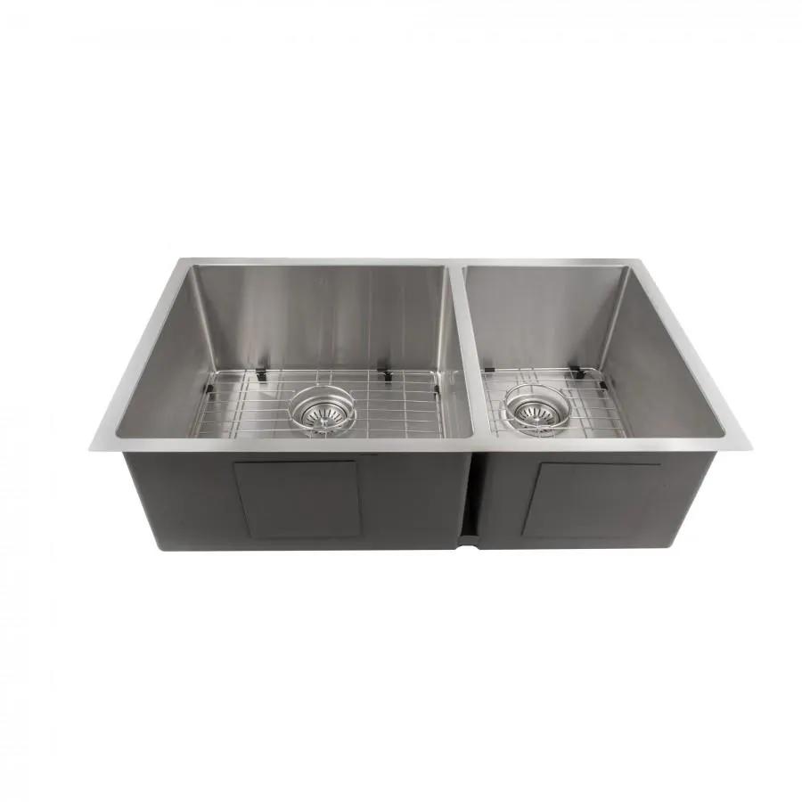 ZLINE 33" Undermount Double Bowl Sink in Stainless Steel, SR60D-33 by Farmhouse Kitchen and Bath