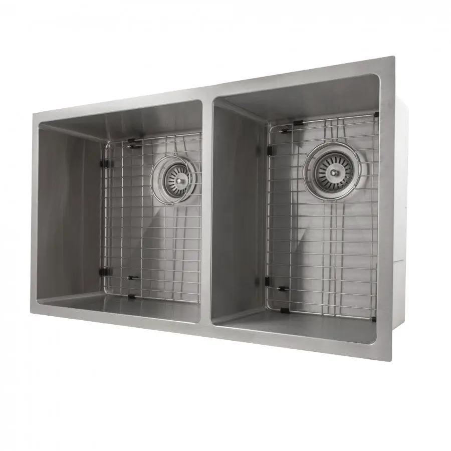 ZLINE 33" Undermount Double Bowl Sink in Stainless Steel, SR60D-33 by Farmhouse Kitchen and Bath