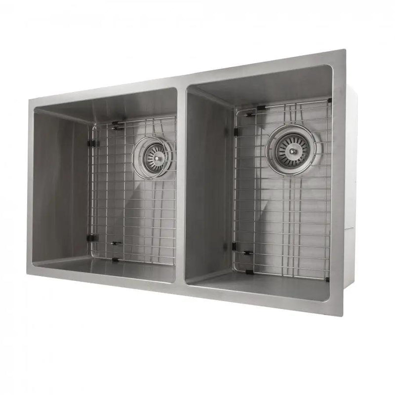 ZLINE 33" Undermount Double Bowl Sink in Stainless Steel, SR60D-33 by Farmhouse Kitchen and Bath